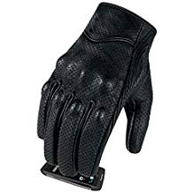 Full finger Goat Skin Leather Touch Screen Motorcycle Gloves