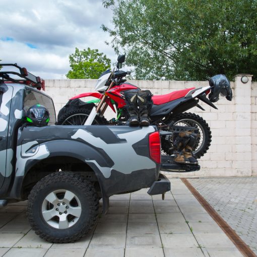 how to load a motorcycle into a truck